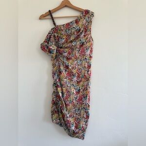 Catherine Malandrino silk Floral Mini Dress zipper size 2